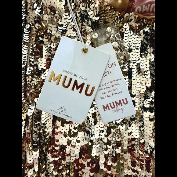 NWT Show Me Your Mumu Samba Midi Dress, S, Gold - Picture 5 of 6